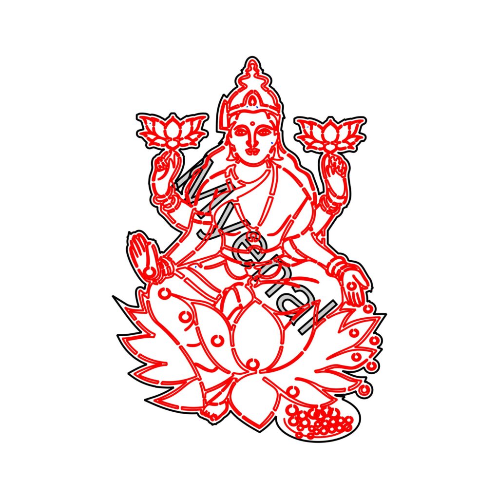 Easy Maa Lakshmi drawing from 4×8 dots // How to draw a Goddess Lakshmi easy  step by step - YouTube
